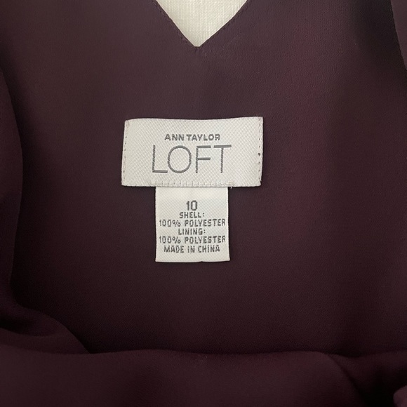 Ann Taylor Loft pleated v-neck sleeveless dress size 10 - Picture 5 of 6